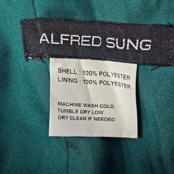 Alfred Sung Women's Green Strapless Satin Formal Gown With Pockets Size 6R NWT - Picture 11 of 15